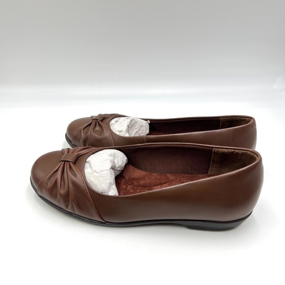 6.5 W 6.5 WIDE WIDTH Walking Cradles Brown Leather Flats Shoes - Picture 6 of 13